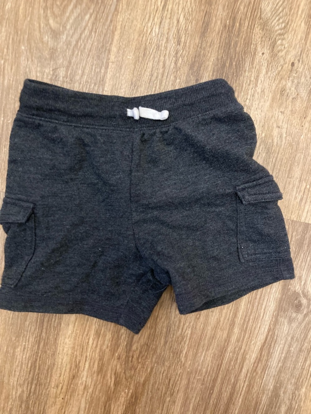 2T Kids Dark Charcoal Knit Cargo Shorts